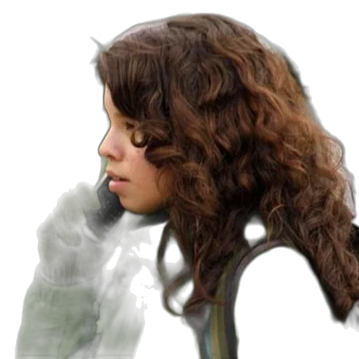 hair, face, jacket, photorealistic transparent PNG cut-out