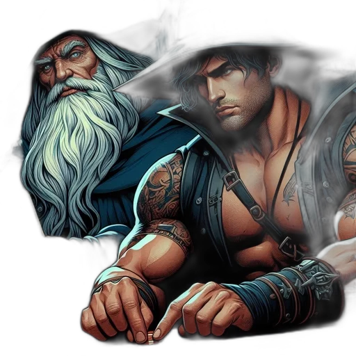 fantasy art, concept art, comic book art, photorealistic transparent PNG cut-out