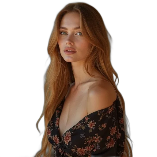 dress, face, hair, jewelry transparent PNG cut-out