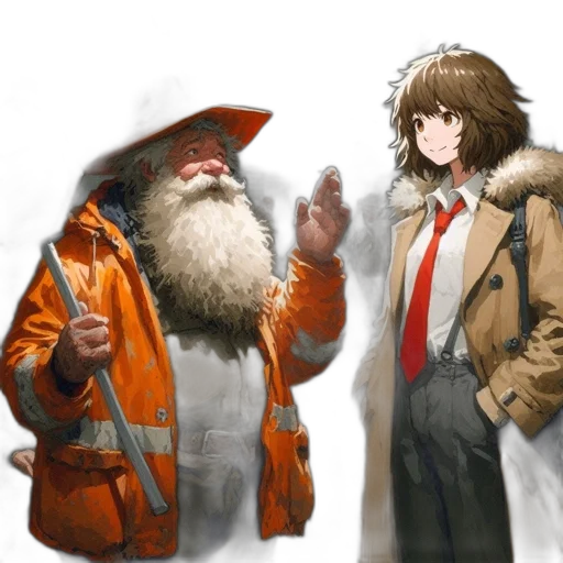 jacket, staff, umbrella, concept art transparent PNG cut-out