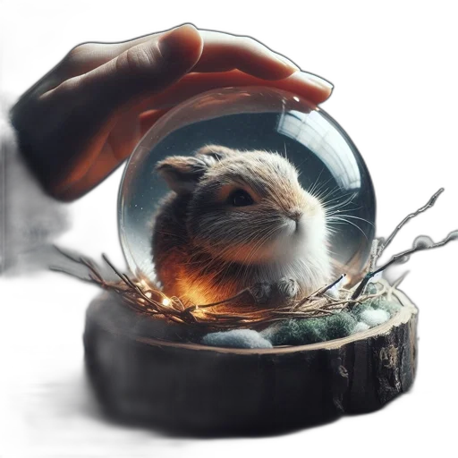 animal, creature, hat, photorealistic transparent PNG cut-out