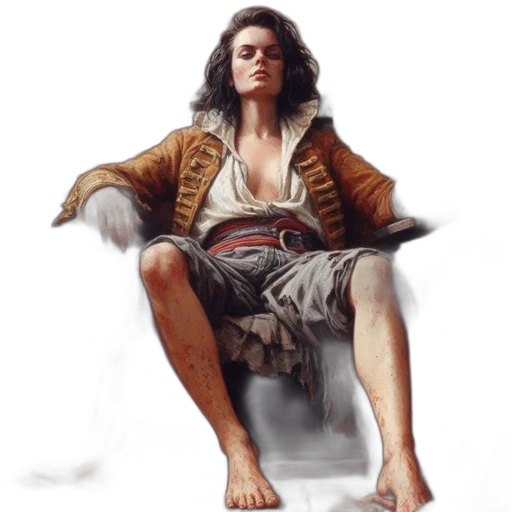 jacket, sword, dress, photorealistic transparent PNG cut-out