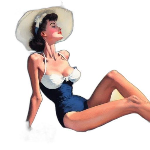hat, dress, concept art, photorealistic transparent PNG cut-out