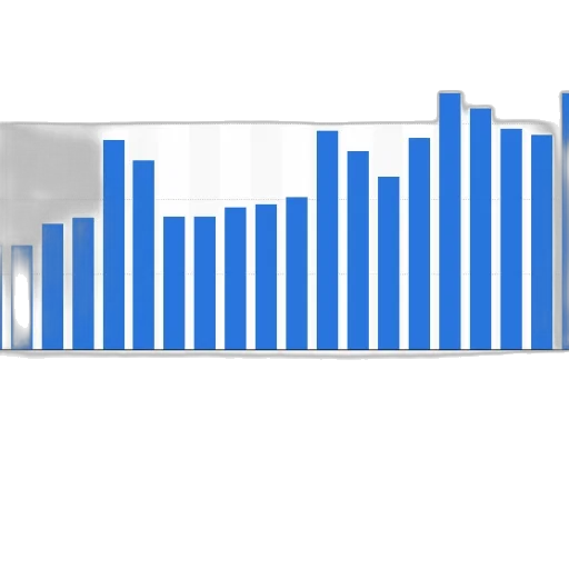 blue, bar, graph, showing transparent PNG cut-out