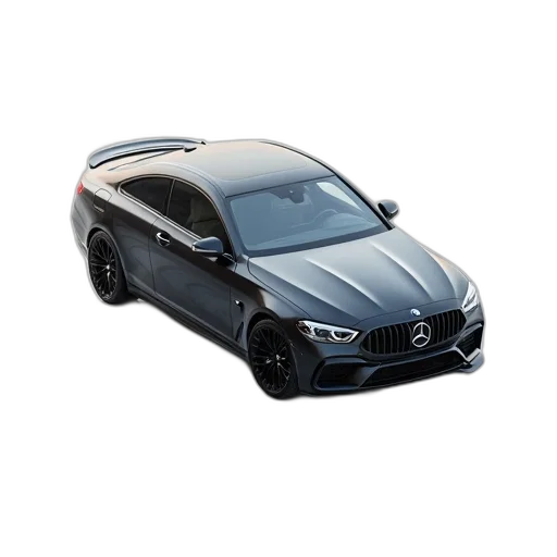 car, 3d render, black, parked transparent PNG cut-out