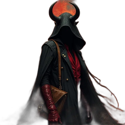 mask, jacket, staff, hat transparent PNG cut-out