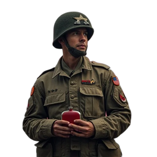 jacket, hat, staff, face transparent PNG cut-out