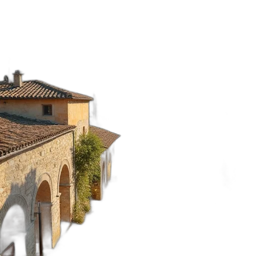 building, umbrella, 3d render, photorealistic transparent PNG cut-out