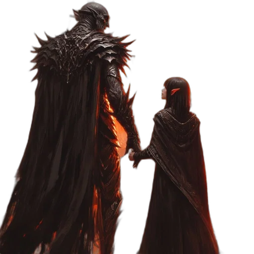 concept art, 3d render, fire, dark transparent PNG cut-out