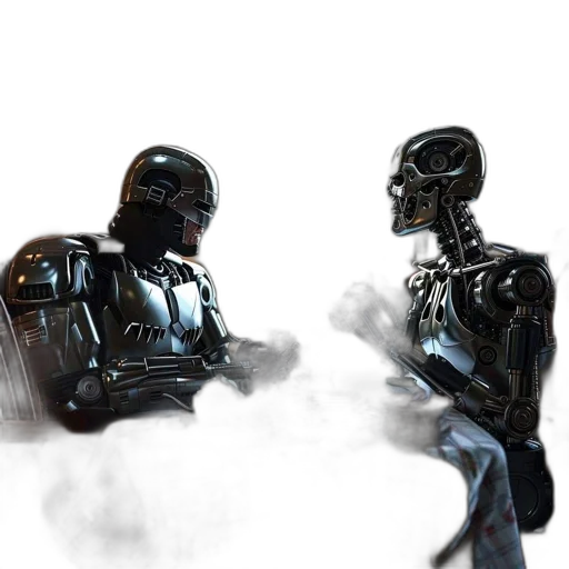 robot, concept art, 3d render, comic book art transparent PNG cut-out