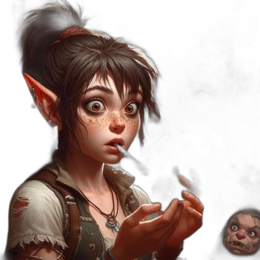 face, fantasy art, concept art, photorealistic transparent PNG cut-out