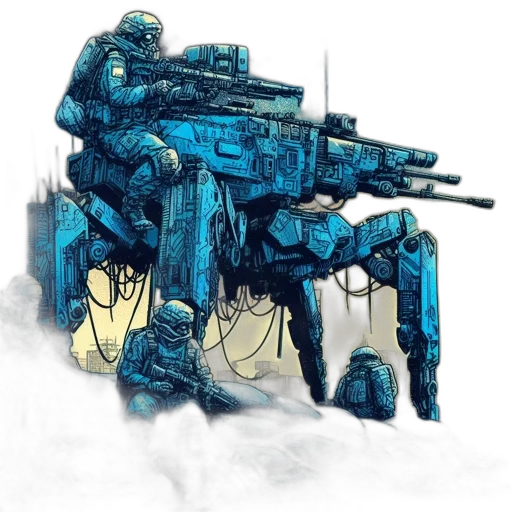 robot, weapon, jacket, concept art transparent PNG cut-out