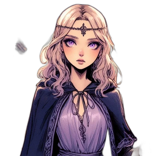 dress, staff, crown, face transparent PNG cut-out