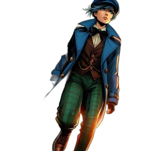 jacket, staff, comic book art, concept art transparent PNG cut-out