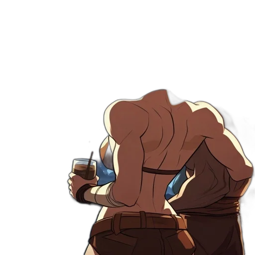 staff, jacket, hair, weapon transparent PNG cut-out