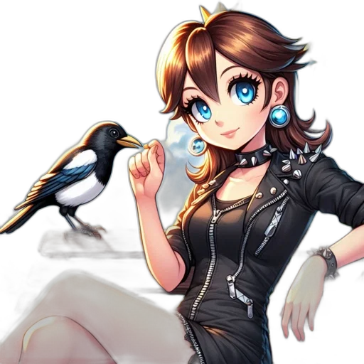 dress, staff, jewelry, anime transparent PNG cut-out