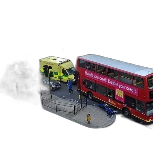 3d render, concept art, fog, city street transparent PNG cut-out