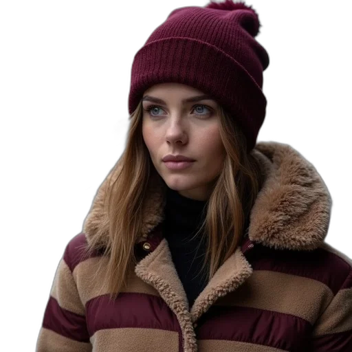 jacket, hat, face, staff transparent PNG cut-out