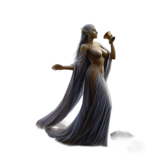 dress, staff, jewelry, crown transparent PNG cut-out