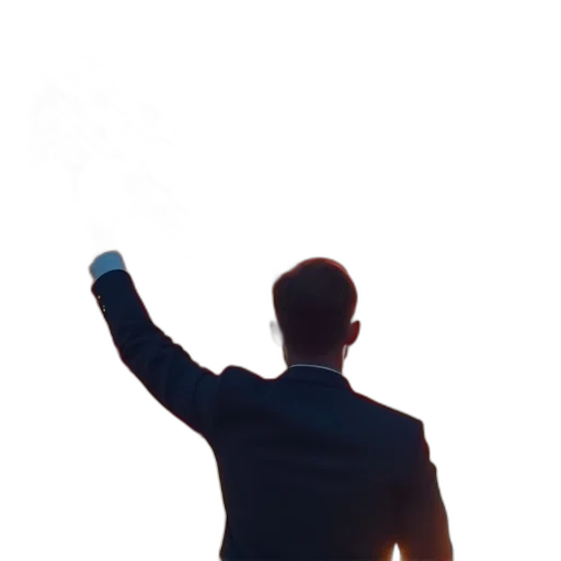 staff, jacket, robot, 3d render transparent PNG cut-out
