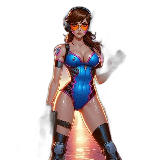 dress, concept art, comic book art, cyberpunk transparent PNG cut-out