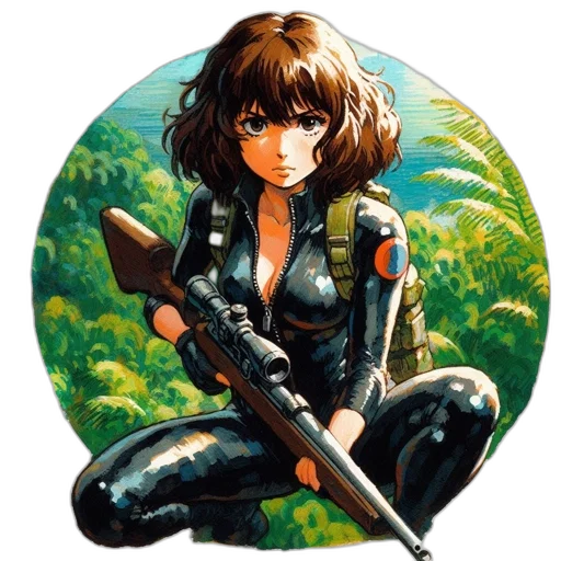 weapon, jacket, comic book art, concept art transparent PNG cut-out