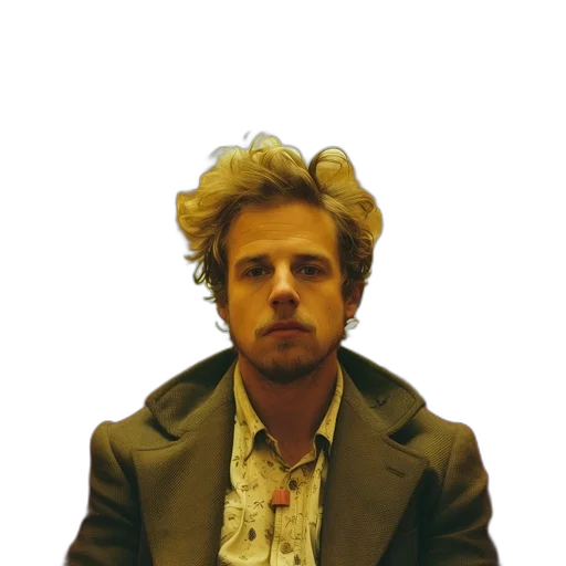 jacket, hair, face, staff transparent PNG cut-out
