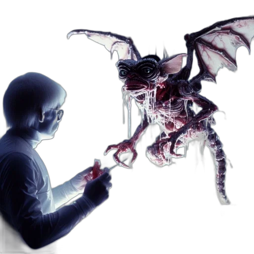 dragon, creature, staff, mask transparent PNG cut-out