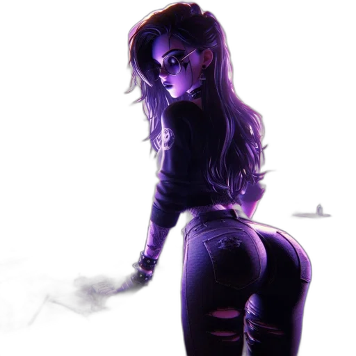 comic book art, cyberpunk, concept art, fantasy art transparent PNG cut-out