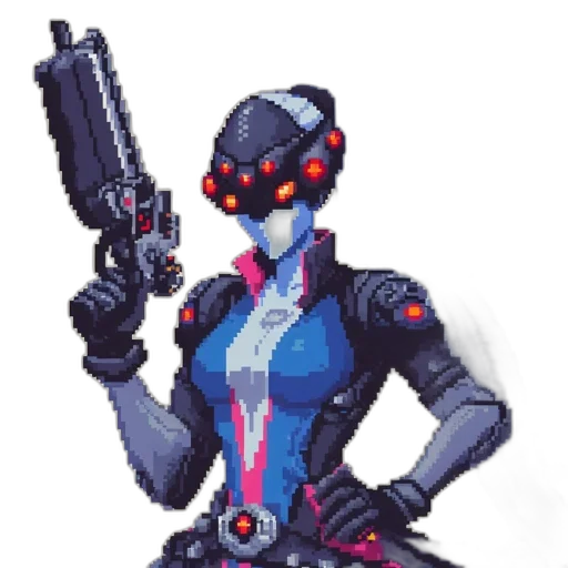 robot, weapon, jacket, staff transparent PNG cut-out