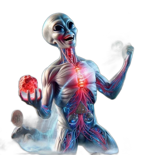 robot, creature, concept art, 3d render transparent PNG cut-out