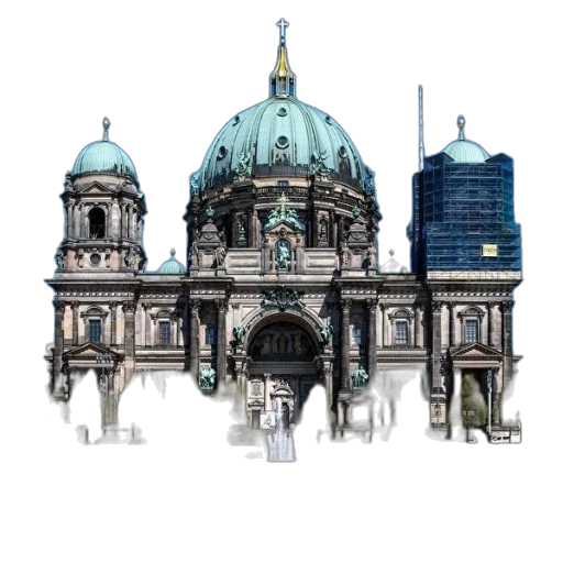 building, umbrella, 3d render, concept art transparent PNG cut-out