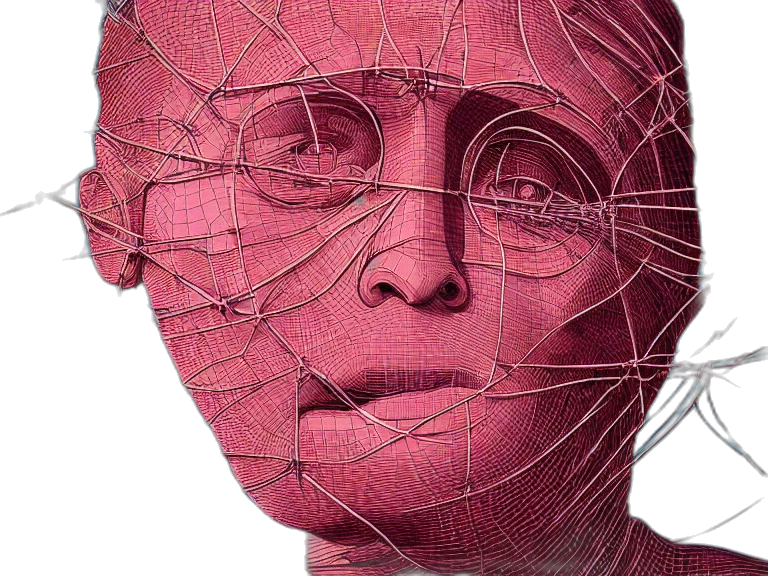 mask, face, robot, hair transparent PNG cut-out