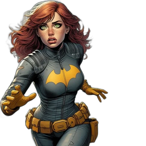 comic book art, concept art, female, character transparent PNG cut-out