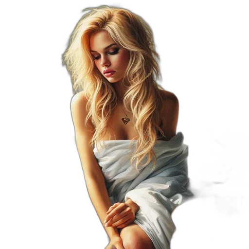 dress, jewelry, photorealistic, oil painting transparent PNG cut-out