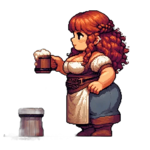 dress, staff, pixel art, concept art transparent PNG cut-out