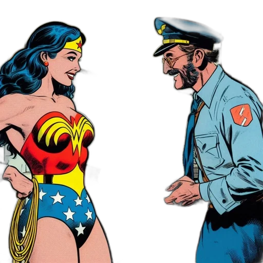 comic book art, concept art, wonder, woman transparent PNG cut-out
