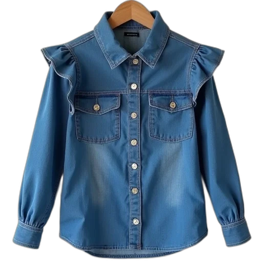 jacket, blue, girls, denim transparent PNG cut-out