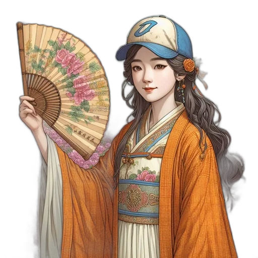 staff, dress, hat, umbrella transparent PNG cut-out