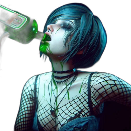 bottle, cyberpunk, concept art, photorealistic transparent PNG cut-out