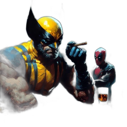 comic book art, concept art, fantasy art, wolverine transparent PNG cut-out