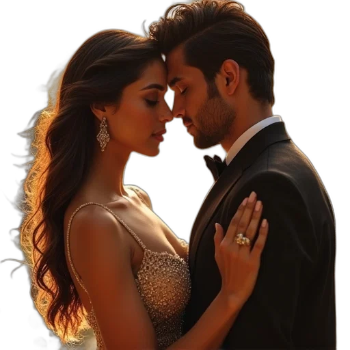 photorealistic, oil painting, fire, bollywood transparent PNG cut-out