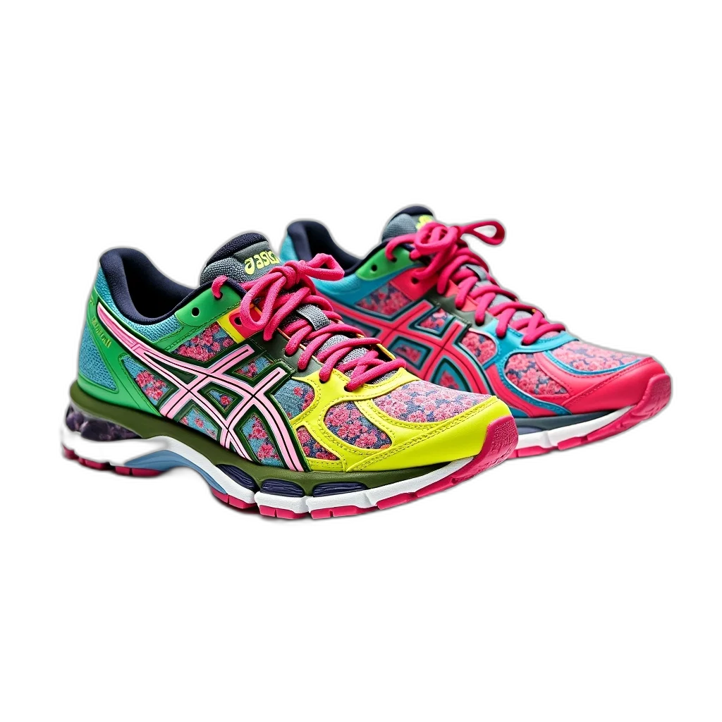 shoes, 3d render, neon, pair transparent PNG cut-out