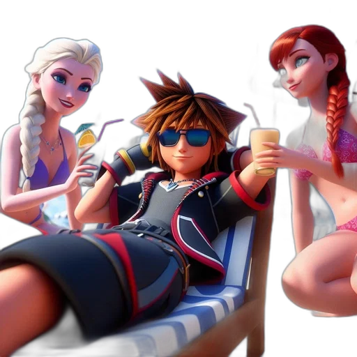 3d render, concept art, fantasy art, vaporwave transparent PNG cut-out