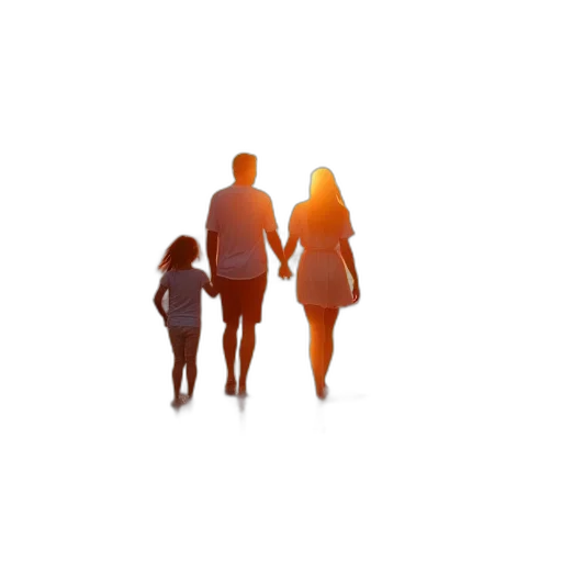 3d render, photorealistic, young, family transparent PNG cut-out