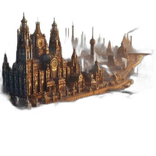 crown, building, 3d render, concept art transparent PNG cut-out