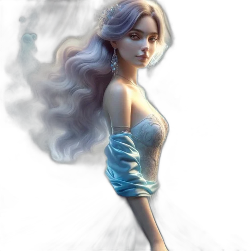 dress, fantasy art, concept art, comic book art transparent PNG cut-out