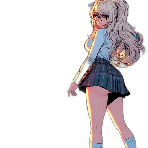 staff, dress, hair, concept art transparent PNG cut-out