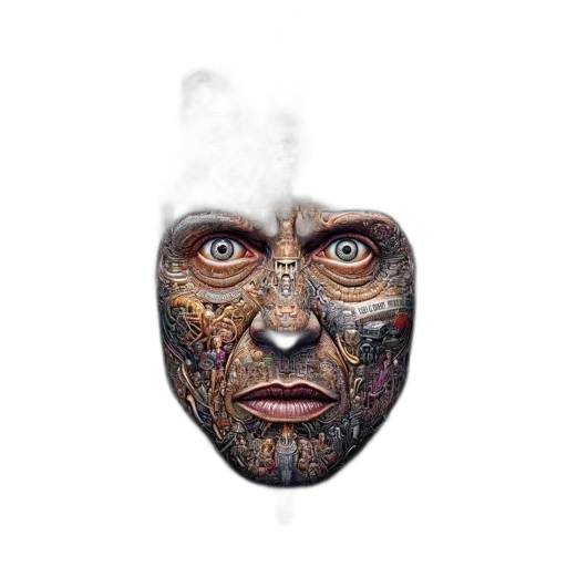 mask, face, creature, robot transparent PNG cut-out