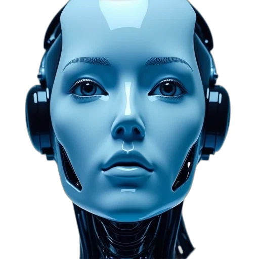 robot, face, mask, cyberpunk transparent PNG cut-out
